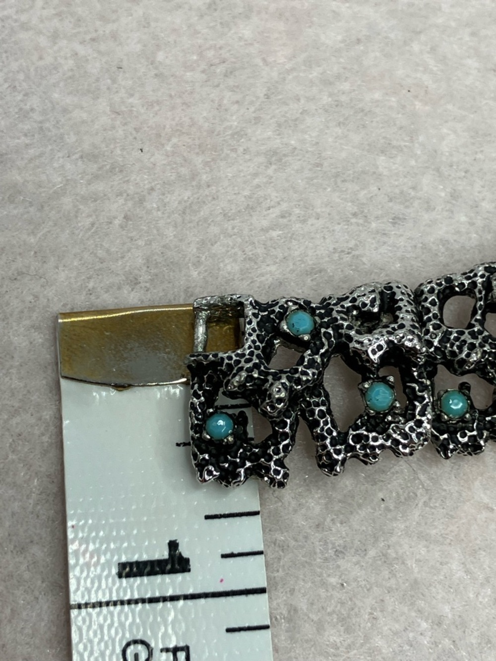 Vtg D’orlan Brutalist Abstract Modernist Blue Stone Silver Tone Collar Necklace - Picture 15 of 15